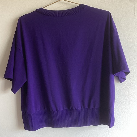 Athleta Zephyr Crop Tee -Poseduin Blue -Size M - Picture 4 of 6